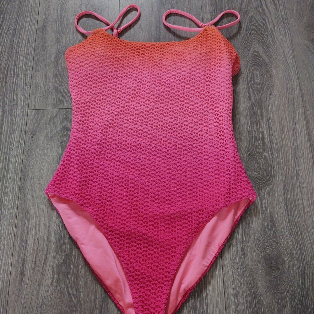 NWT Trina Turk Swim & Spa Collection Ombre Openwork Overlay One Piece Swimsuit